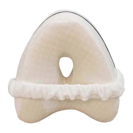 Hjerteformet knæpude til sidesovere - Høj densitet memoryskum benstøtte & trykaflastningspude i hvid