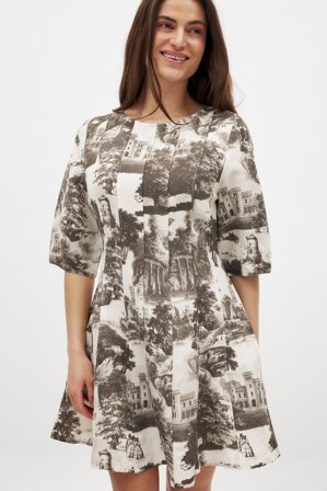 NA-KD Robe courte en lin mélangé à coutures apparentes - Robes en lin - Multicolore - EU 38