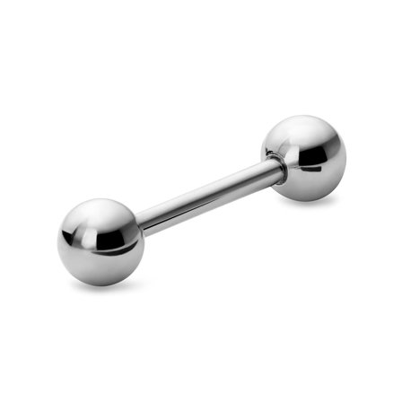 Piercing barbell droit en acier chirurgical argenté 10 mm pour hommes - Bijoux pour piercing à l'oreille - Bijoux de piercing