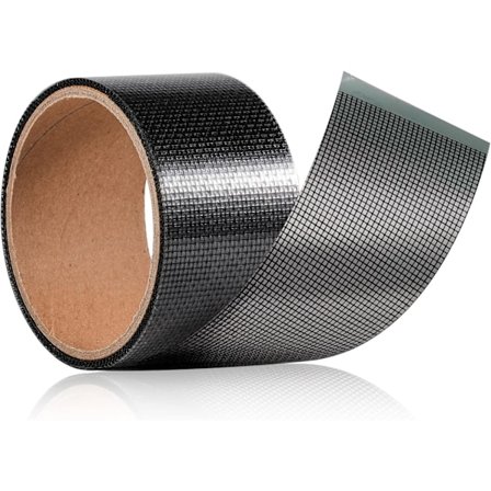 5 cm x 5 m sort selvklæbende tape til myggenet, vinduestape, vinduesreparation, glasfiberreparationslap