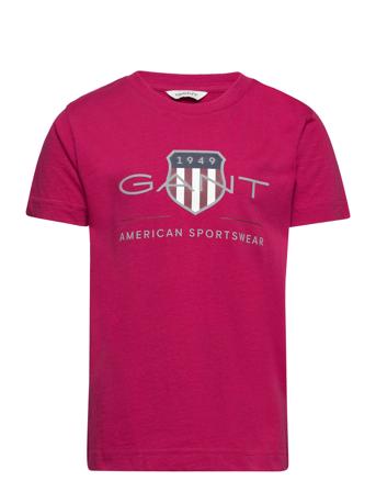 Archive Shield Ss T-Shirt T-shirts Short-sleeved Rosa GANT*Betinget Tilbud