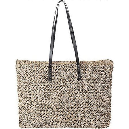 Strå Strandtasker til Kvinder - Stor Håndlavet Vævet Skuldertaske