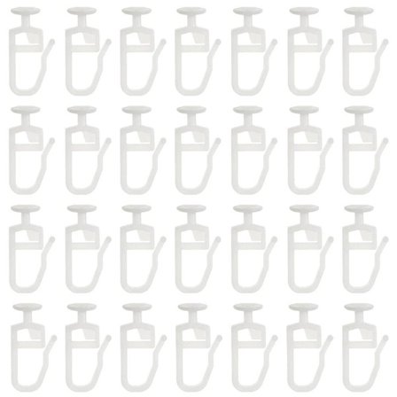 100 stk. skinnesvævegardin glider plissé glider 11 mm hoved med plissé krog til gardinskinner gardinbrætter gardinløbere - hvid