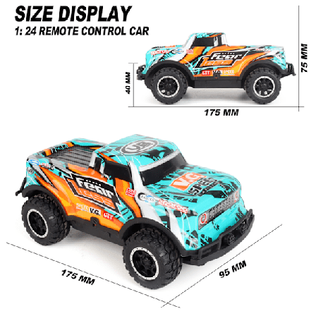 1 styck 1:24 liten skala terrängradiostyrd bil med ljus leksak för barn radiostyrd bil terrängfordon