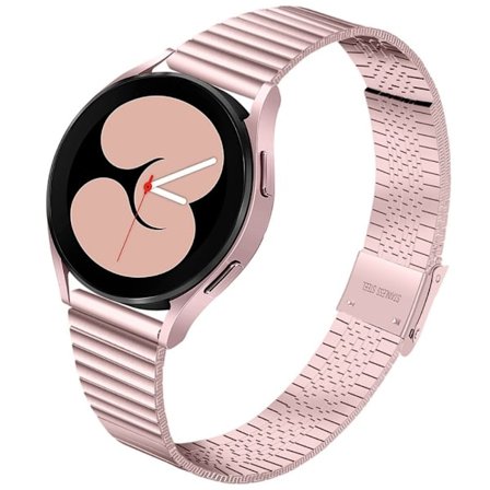 22 mm klockarmband i rostfritt stål med unik sidotextur för Samsung Gear S3 Frontier / S3 - Rosa Ros