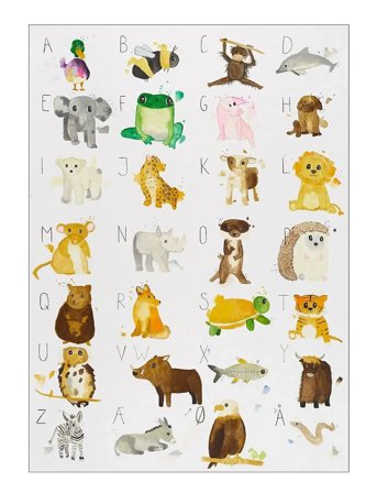 Poster & Frame Et Lille Atelier - Kids - Abc Plakat - Multi/patterned - 50X70CM