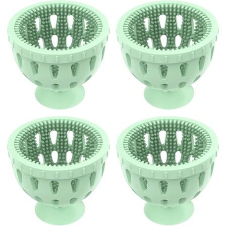 Eggvasker for ferske egg, gjenbrukbar eggskrubber for ferske egg, lett å rengjøre (4-pakning, grønn)