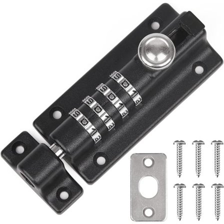 Digital Kombinationslåsbolt, 4-cifret Skydelåsbar 120mm Stål