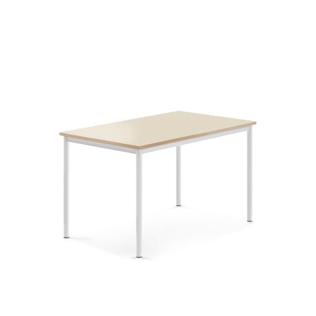 Desk SONITUS, 1200x800x720 mm, birch high pressure laminate, white