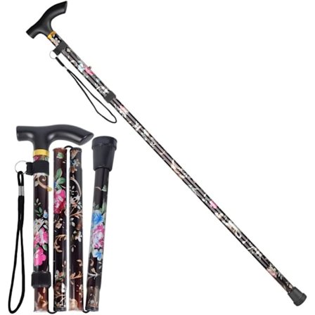 Spaserstokk, sammenleggbare spaserstokker, bærbare spaserstokker for fotturer, fjellklatring, eldre (justerbar 84 cm - 95 cm)