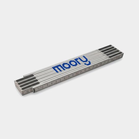 Przymiar składany & metrówka Moory, białe drewno, 2 metry - Jachtowa