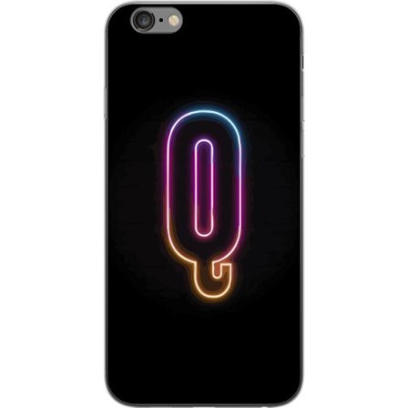 Yhteensopiva Puhelinkuori Apple Apple iPhone 6 Plus Minimalistinen neonkirjain Q kirkkaissa väreissä tummaa taustaa vasten