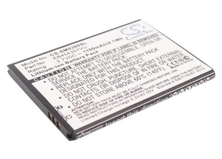 Batteri til SmartPhone, Mobil til Samsung GT-S5360, Galaxy Y, GT-S5380 og andre.