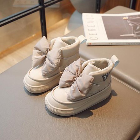 Talvi Lasten Lumisaappaat Tyttöjen Muoti Isot rusetti Design Prinsessasaappaat