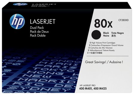 HP 80X svart LaserJet-tonerkassett med hög kapacitet, original, 2-pack, 886112379643