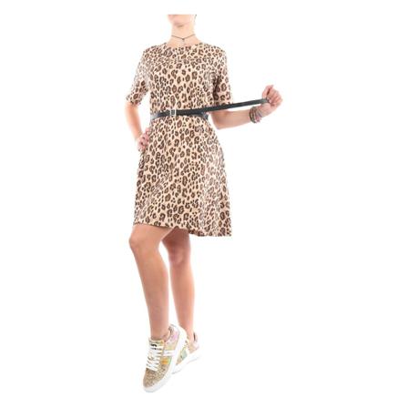 Sun68, F31219 Short dress Beige, Dames, Maat:M,luipaardpatroon