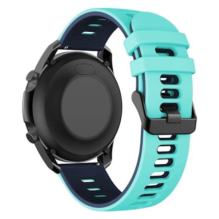 22mm Universal kaksivärinen silikoni ranneke - Teal / Sininen