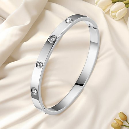 Enkla Manschettarmband För Kvinnor Rostfritt Stål Berlock 2023 Mode Smyckestillbehör