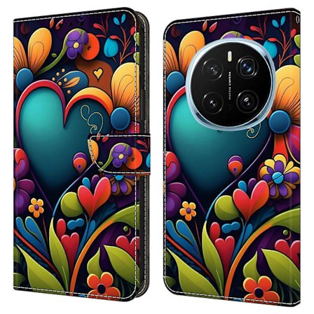 For Honor Magic7 Pro 5G Deksel PU Lær Lommebok Telefondeksel med Støtte