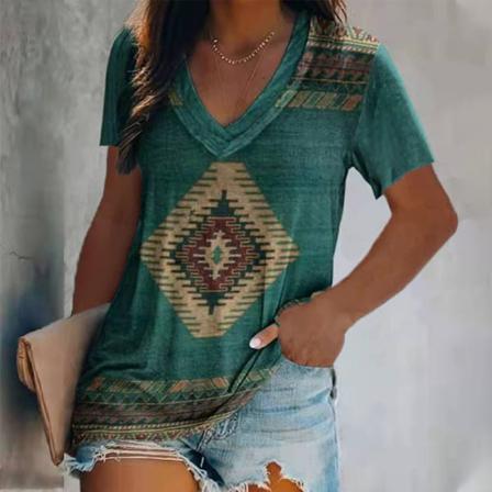 Women Fit Blus Casual Summer Holiday T-shirt Våren