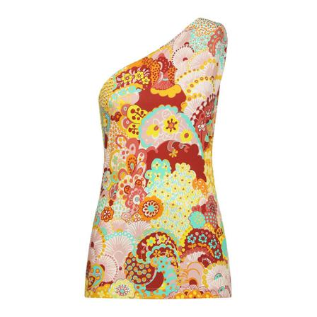 La DoubleJ One-shoulder vest Orange, Dame Toppe