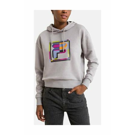 Fila, Fila bluza z kapturem Brissago Cropped Hoody Faw 0275.80028 L Szary, Kobieta, Rozmiar: XL