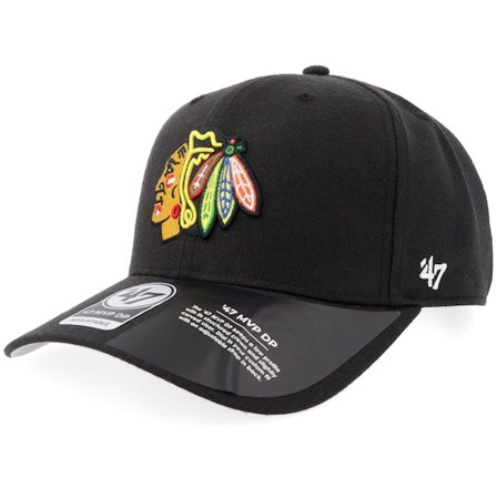 47 Brand - NHL Svart adjustable Caps - Chicago Blackhawks Cold Zone Mvp DP Black Adjustable @ Hatstore