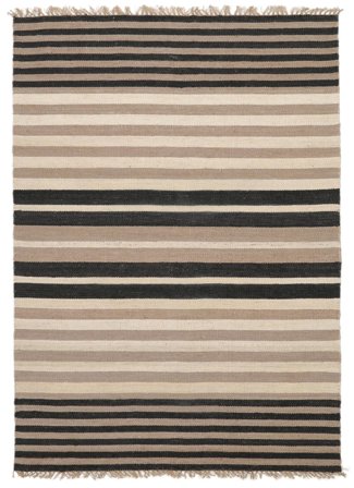 Innen-/Outdoor-Teppich Gestreift Basse Jute - Beige/Schwarz 170X240