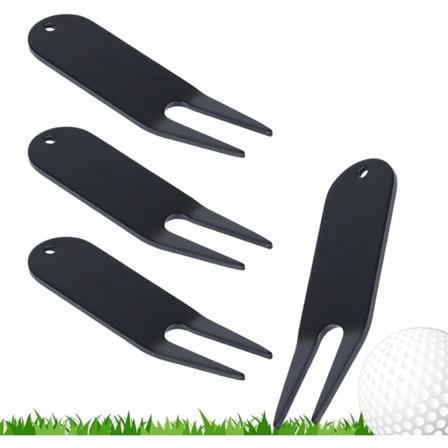 4 stk. Bøyd Golf Divot Repareringsverktøy Bøyd Golf Turf Repareringsgaffel Metall Golfgaffel Tilbehør Egnet for å Reparere Golf Turf Rengjøre Spor 
