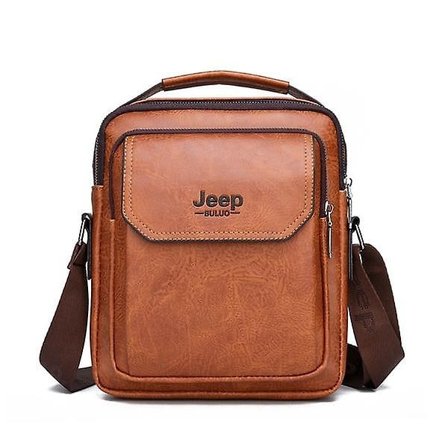 Herre Skulder Bag Messenger Bag Herre Glidelås Herre Bag Høy Kapasitet(brun)