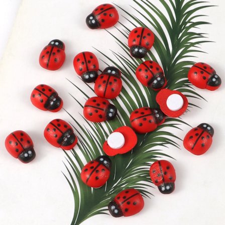 Mini Træ Bi Farverig Mariehøne med lim Flatback Cabochon Miniature Ornament