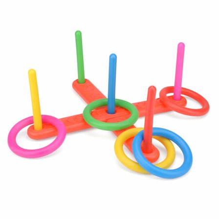 Quoits Set, Plast Ring Toss Spel för Barn, Utomhusspel Set