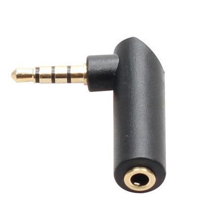 Rättvinklad 3,5 mm vinkel hane till hona hörlurar Stereo Audio Adapter Connector Stereo Plug Converter