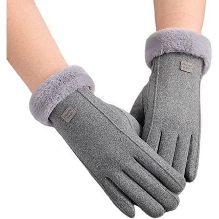 Vinterhandsker til damer, fleeceforede handsker bløde varme termiske handsker vindtætte telefonhandsker til damer daglig kørsel løb cykling