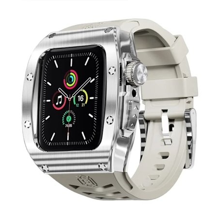 SHELLBOX Apple Watch 44mm Series 6 Armband Silikon Metal - Vit