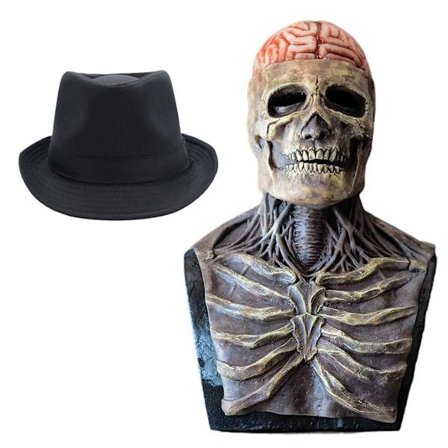 Halloween Latex Skelett Huvudskydd Hatt Läskig Benhjälm Huvudbonad