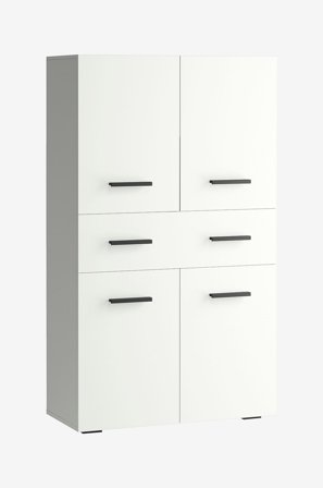 Loft24 - Malika Badrumsskåp med 4 dörrar 1 låda - Vit - Badrumsmöbler - Från Homeroom