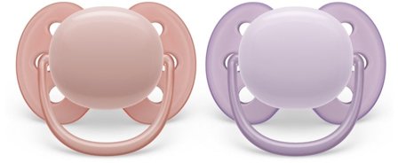 Philips Avent Ultra Soft narresmokk 0-6mnd rosa/lilla 2 stk