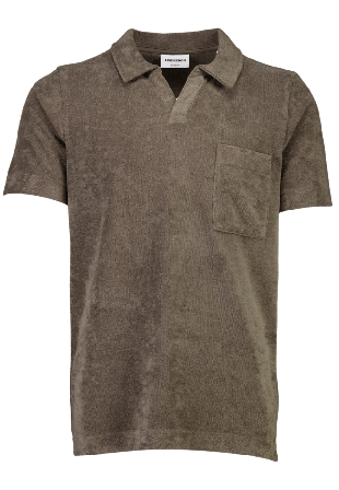 Lindbergh Towel v-neck polo S/S T-shirts Herr Grå S