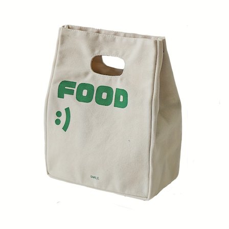 Stor Isolerad Lunchväska med Bokstäver och Äppelmönster, Återanvändbar Design