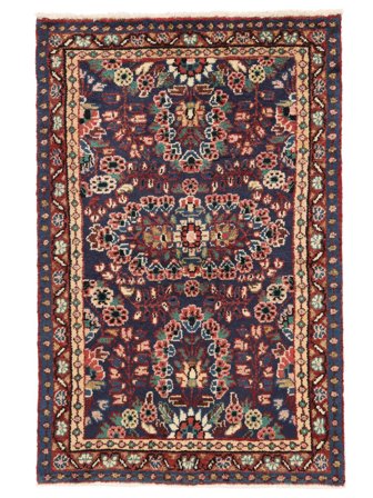 Orientalisk Hamadan Matta 78X118 Svart/Mörkröd Ull, Persien
