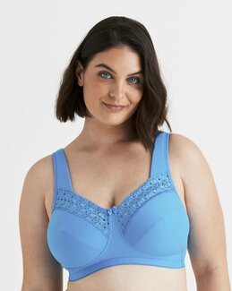 BH uden bøjle Broderie Anglaise Aqua - H105 - Miss Mary