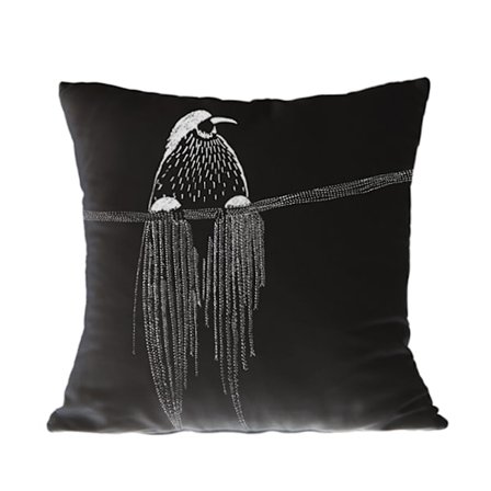 Samettinen tyyny 45x45cm, mustavalkoinen