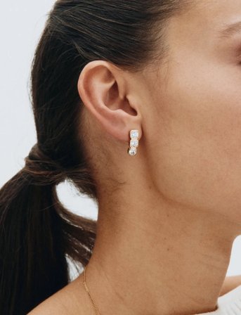 Edblad Gemma Studs Triple Gold - Gold - ONE SIZE