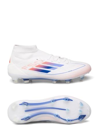 F50 Pro Mid Football Boots Firm Ground White Adidas Performance
