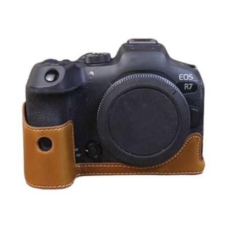 Canon EOS R7 læderbetræk til halvdelen af kroppen - Brun