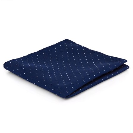 Pochette de costume bleu marine à pois blancs pour hommes - Pochettes de costume à motifs