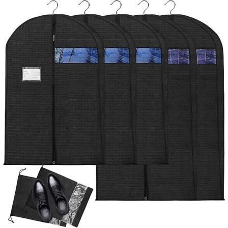 Støvpose Cover Ned Tøj Cover Hængende Tøj Hjemmehængende Tøjpose Kappa Cover Sort 60*100cm