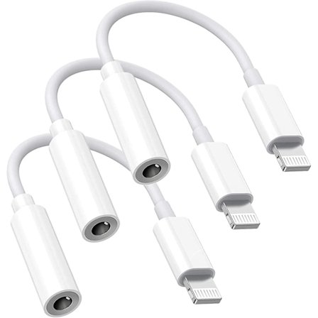[Apple MFi -sertifioitu] IPhonen kuulokeliitäntä, 3 kpl Lightning - 3,5 mm kuulokeliitäntä / kuulokkeiden liitäntä Aux-äänen liitäntäsovitin iPhone 13