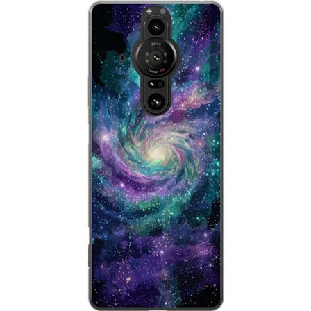 Yhteensopiva Puhelinkuori Sony Xperia Pro-I Koristeellinen itämainen lyhty, jossa puolikuu ja tähdet lämpimässä kullanhohtoisessa yöympäristös